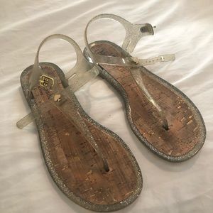 Kate Spade Gold Glitter Jelly Sandal